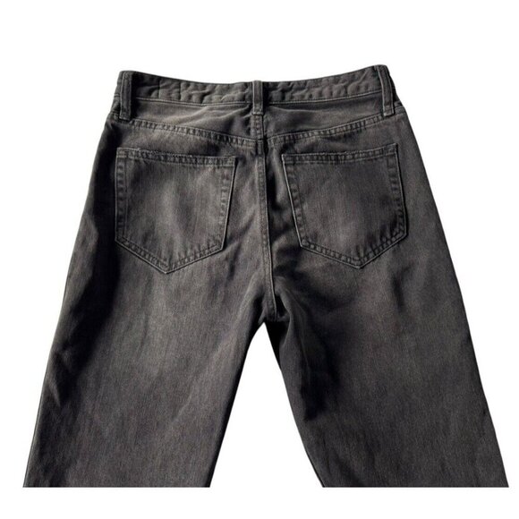 We The Free Womens 26 Black Regular High Rise Button Fly Slouchy Raw Hem Jeans - Picture 9 of 10